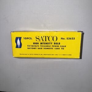 8 Pcs Satco No. S3623 High Intensity Bulb Bayonet Base 12-16 Volt S8 Light Bulb